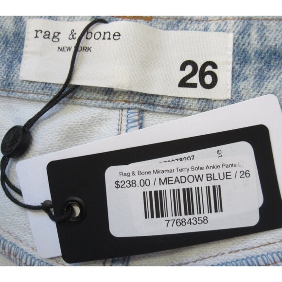 NWT rag & bone Miramar Sofie Ankle in Meadow Wide Leg Faux Jean Printed Pants 26 - Picture 3 of 9